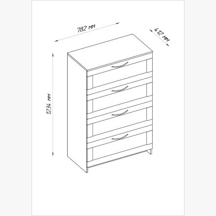 Комод с четырьмя ящиками СИРИУС 