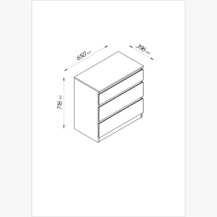 Комод с тремя ящиками КАСТОР 