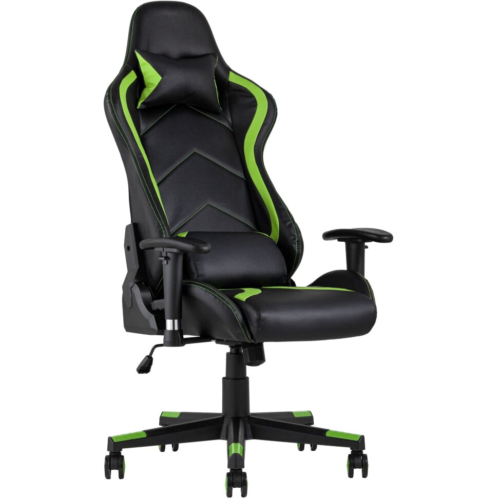 Кресло игровое TopChairs Cayenne зеленое с подушками Кресло игровое TopChairs Cayenne зеленое с подушками