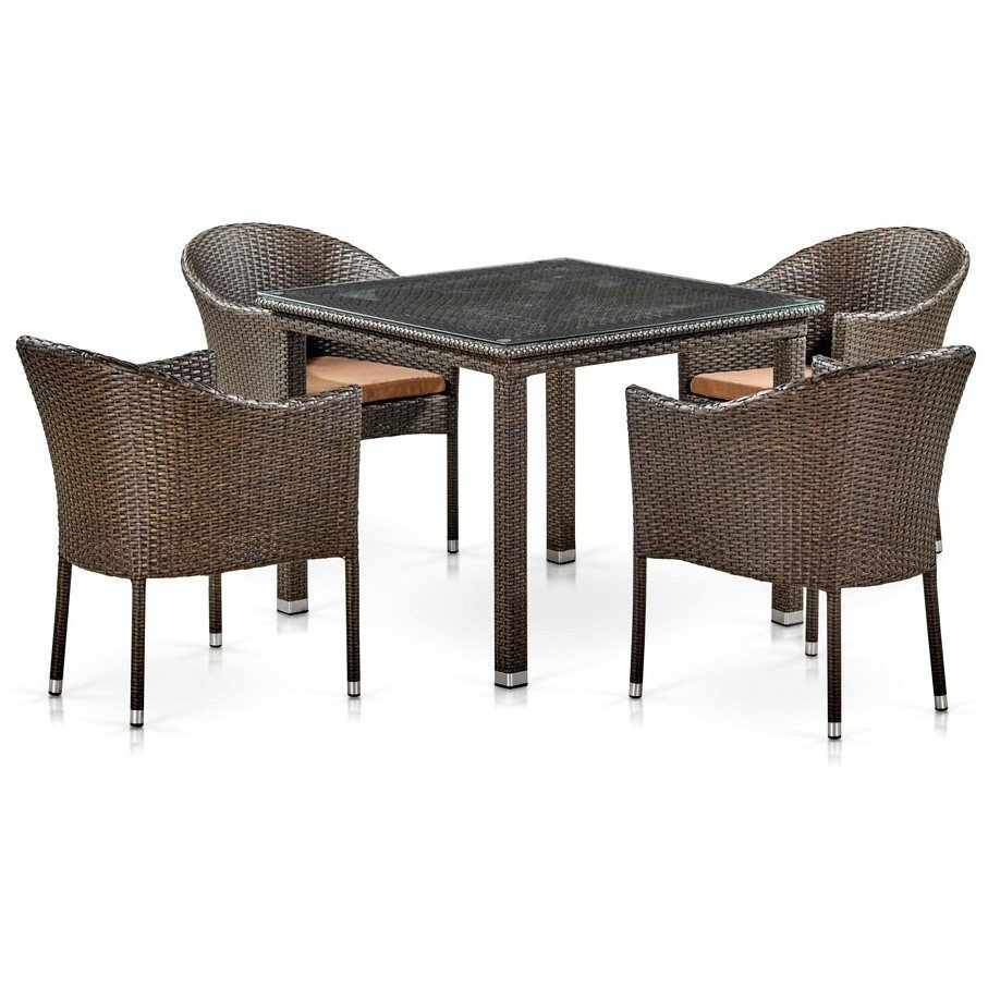 Комплект плетеной мебели T257A/Y350A-W53 Brown 4Pcs Комплект плетеной мебели T257A/Y350A-W53 Brown 4Pcs