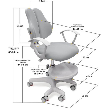 Детское кресло Mealux Mio-2  Y-408  KG - обивка серая однотонная  одна коробка 