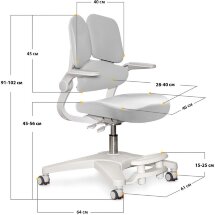 Детское кресло ErgoKids Trinity Grey  арт.Y-617 G  - обивка серая однотонная  коробок-1шт.