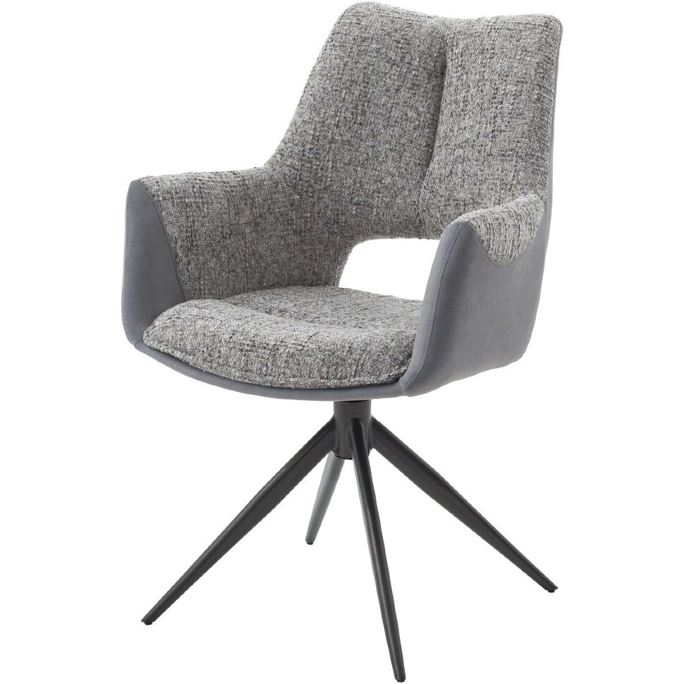 Стул ДАВЕН (DAVEN) 360 град, цвет СЕРЫЙ RIELY-450 / G1038-04 , ткань /ТЕМНО-СЕРЫЙ каркас, ®DISAUR Стул ДАВЕН (DAVEN) 360 град, цвет СЕРЫЙ RIELY-450 / G1038-04 , ткань /ТЕМНО-СЕРЫЙ каркас, ®DISAUR