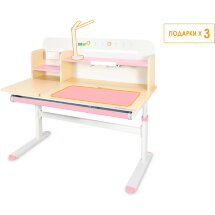 Детский стол Ergokids Bravo Max Maple/Pink  арт. TH-360 Max MG/PN  - столешница клён / накладки на ножках розовые  коробок-2 шт.