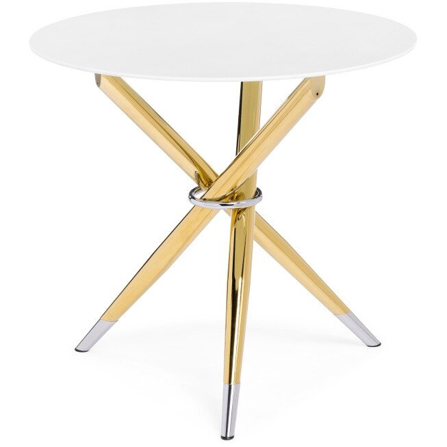 Стол стеклянный Rock 80х75 white / gold Стол стеклянный Rock 80х75 white / gold