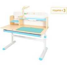 Детский стол Ergokids Bravo Max Maple/Blue  арт. TH-360 Max MG/BL  - столешница клен / накладки на ножках голубые  коробок-2 шт.