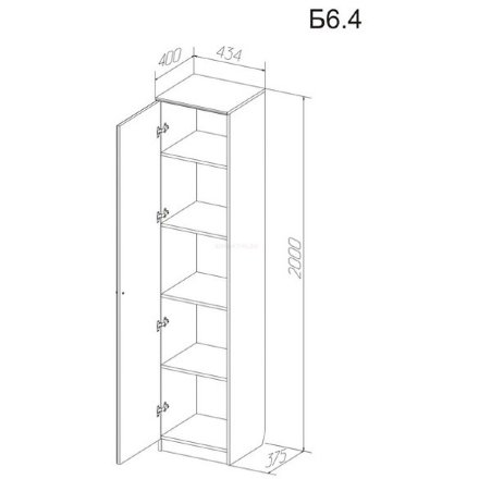 Шкаф для прихожей одностворчатый Б6.4 