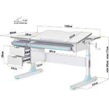 Детский стол Mealux Hamilton Multicolor BL Lite  арт. BD-680 WG/MC   BL Lite  - столешница белая / накладки на ножках серые и голубые  коробок 3 шт.