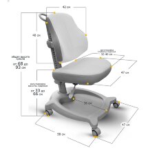 Кресло детское ErgoKids GT Y-402 KBL ortopedic - обивка голубая однотонна ,  одна коробка