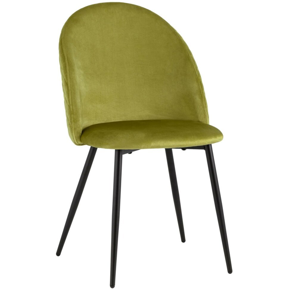 Стул Stool Group Lilly велюр фисташковый ножки из металла в черном цвете Стул Stool Group Lilly велюр фисташковый ножки из металла в черном цвете