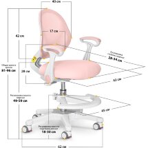 Детское кресло ErgoKids Mio Air PN  арт. Y-400 PN  arm   - обивка розовая однотонная   одна коробка