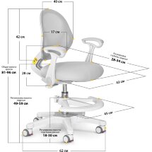 Детское кресло ErgoKids Mio Air G  арт. Y-400 G  arm   - обивка серая однотонная   одна коробка