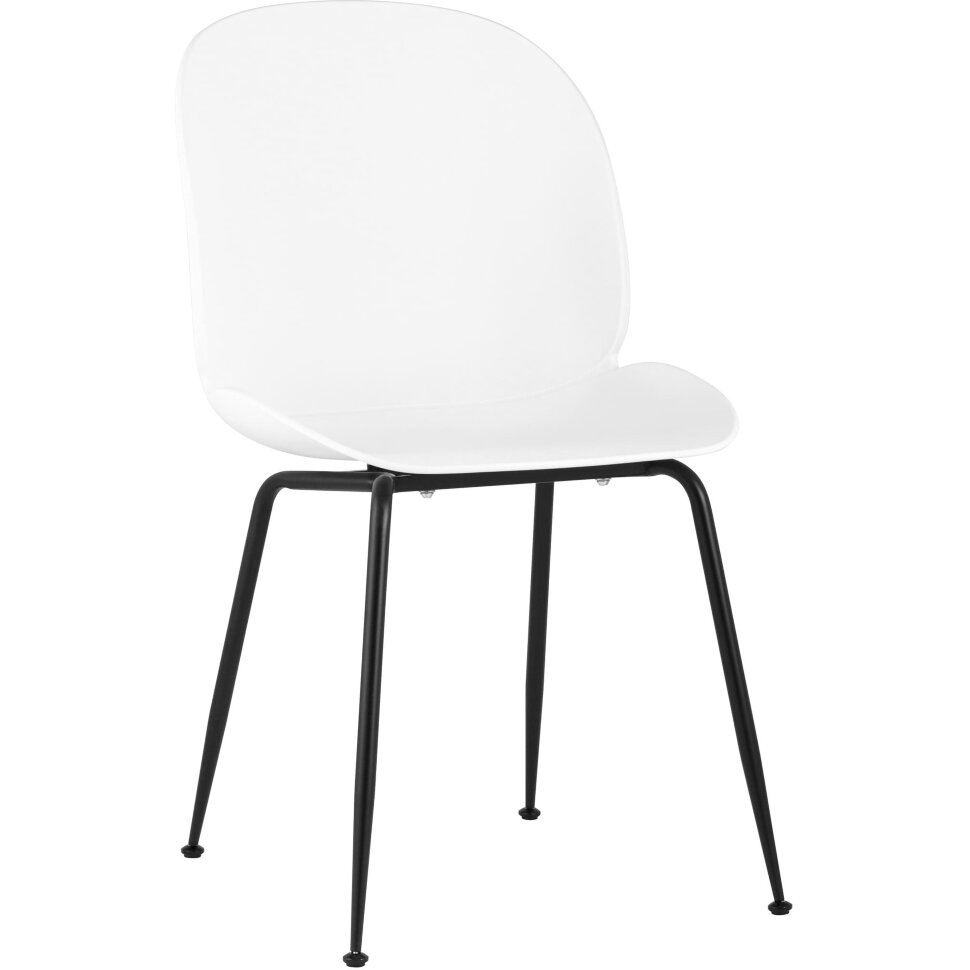Стул пластиковый Stool Group Beetle белый ножки металл черный Стул пластиковый Stool Group Beetle белый ножки металл черный