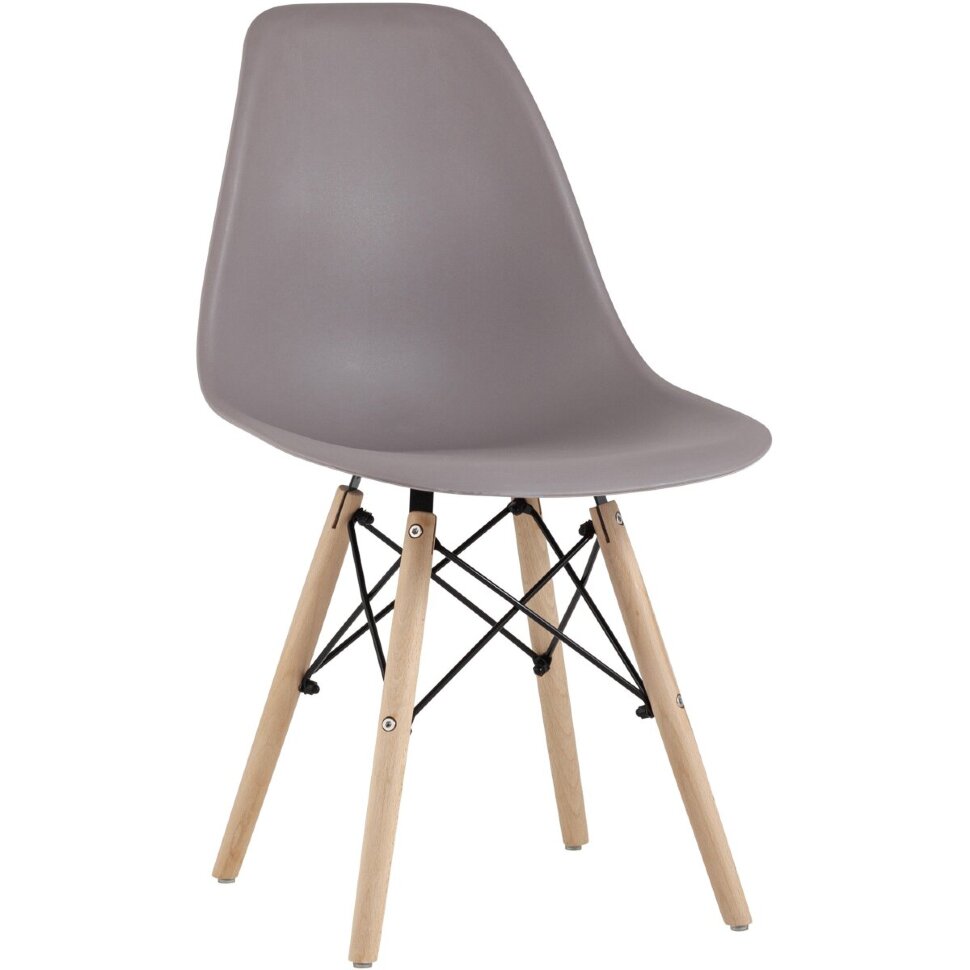 Eames Style DSW темно-бежевый пластик, стальной каркас, натуральный массив бука Eames Style DSW темно-бежевый пластик, стальной каркас, натуральный массив бука