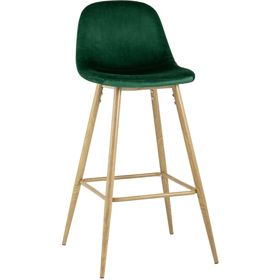Стул барный Stool Group Валенсия зеленый обивка из велюра ножки из металла стилизованные под дерево с подножкой Стул барный Stool Group Валенсия зеленый обивка из велюра ножки из металла стилизованные под дерево с подножкой