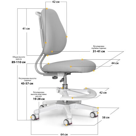 Детское кресло ErgoKids Y-507 KG   арт. Y-507 KG  - обивка серая однотонная  одна коробка 