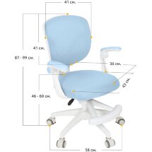 Детское кресло Ergokids Soft Air Blue  арт.Y-240 KBL  - обивка голубая однотонная  коробок-1шт.