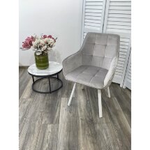 Стул MAVERICK 360 град. поворот. BLUVEL-03 LIGHT GREY, велюр/ белый каркас, М-City