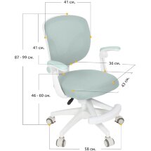 Детское кресло Ergokids Soft Air Green  арт.Y-240 KZ  - обивка однотонная зеленая  коробок-1шт.