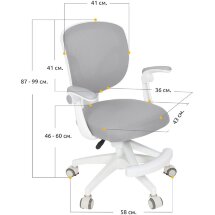 Детское кресло Ergokids Soft Air Grey  арт.Y-240 G  - обивка серая однотонная  коробок-1шт.