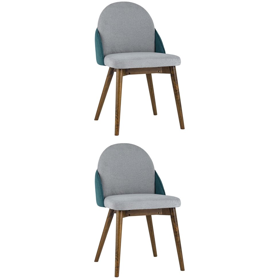 Комплект из двух стульев Stool Group HELGA светло-серый/бирюзовый обеденный Комплект из двух стульев Stool Group HELGA светло-серый/бирюзовый обеденный
