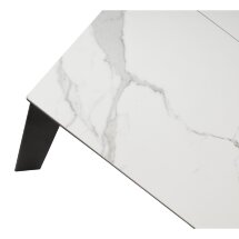 Стол CORNER 120 HIGH GLOSS STATUARIO керамика, стекло/ черный каркас, ®DISAUR