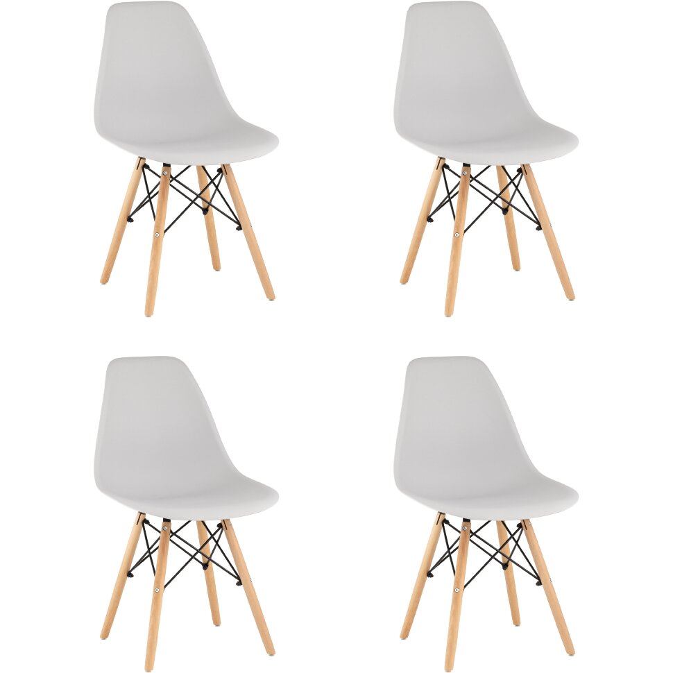 Eames Style DSW светло-серый пластик, стальной каркас, натуральный массив бука Eames Style DSW светло-серый пластик, стальной каркас, натуральный массив бука