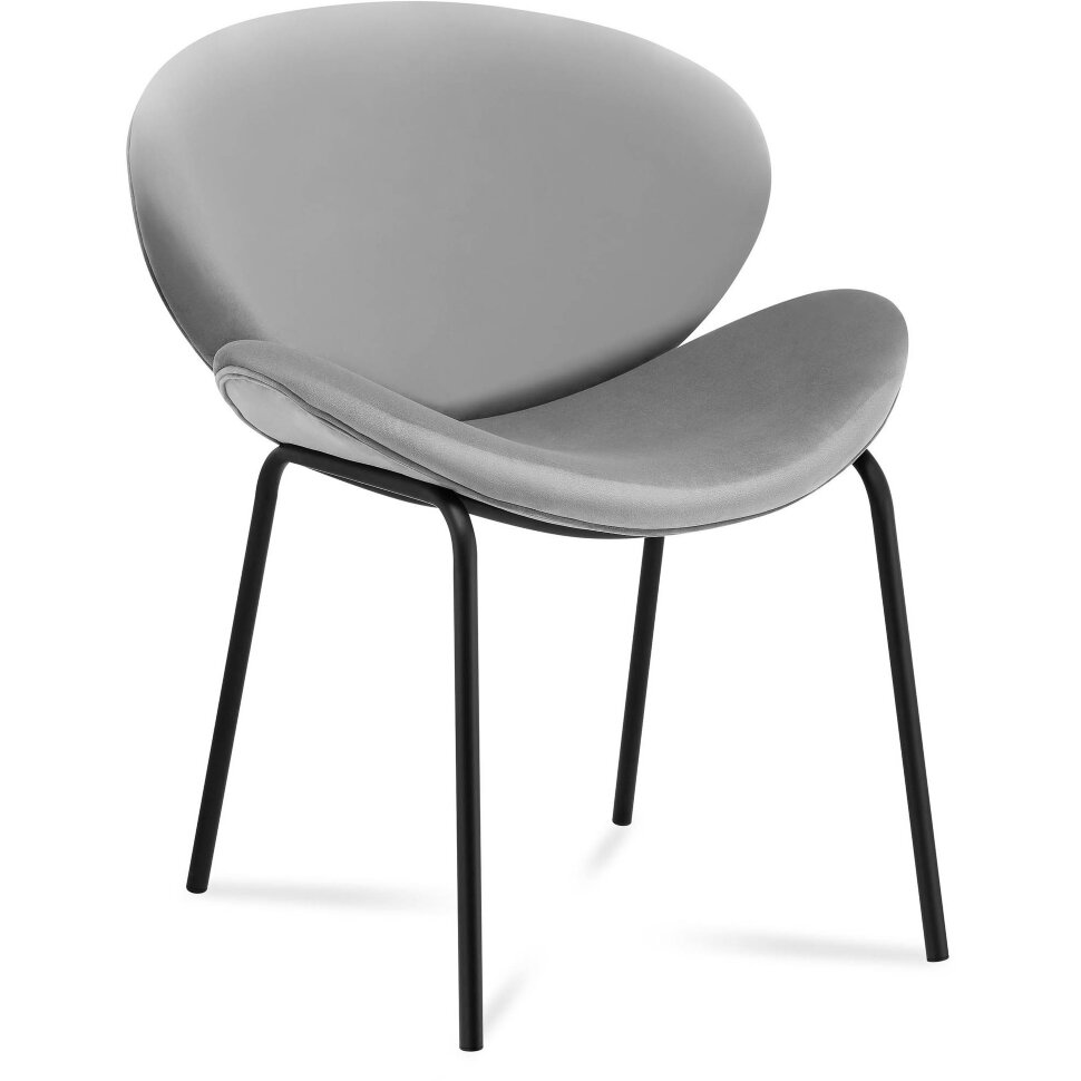 Стул Stool Group Chamberi, серый обивка велюр ножки металлические черные Стул Stool Group Chamberi, серый обивка велюр ножки металлические черные