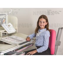 Детский стол ErgoKids Winnipeg Multicolor MG   PN  арт. BD-630 MG   PN Multicolor  - столешница белый дуб / ножки белые накладки белые   розовые  коробок-2 шт.