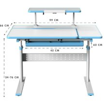 Парта растущая HOLTO-99 голубая