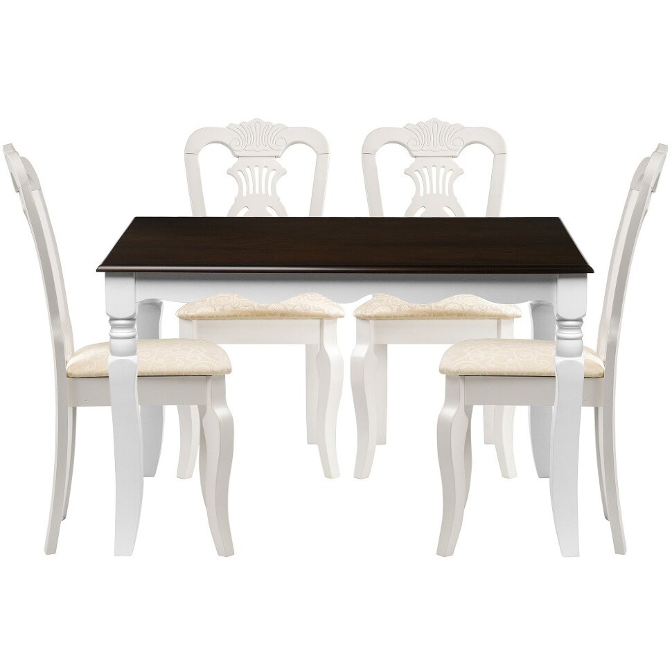 Обеденная группа Нивре butter white / white / oak Обеденная группа Нивре butter white / white / oak